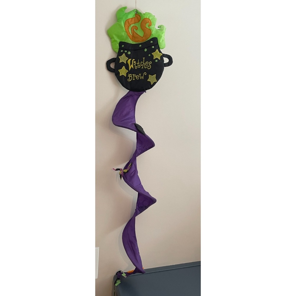 Halloween Witches Brew Windsock Twister Spiral Purple Outdoor‎ Decor Spooky